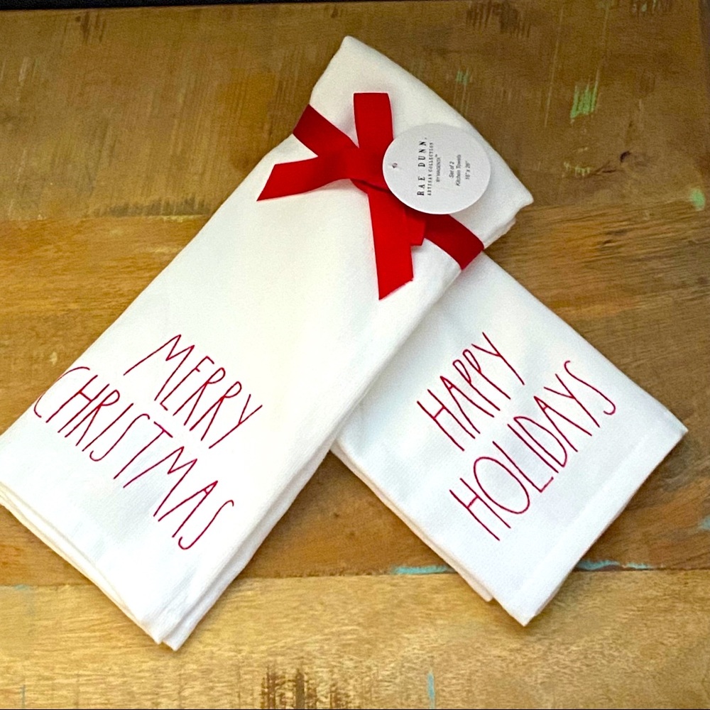Rae Dunn Holiday Christmas Towel Set